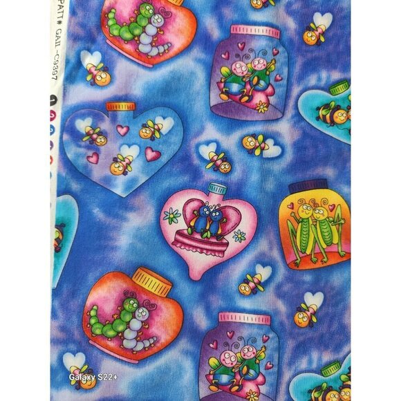 HI Fashion Fabrics Bug Jar & Hearts Cotton Blend Fabric 45" x 36"- 1 yard - Picture 3 of 10